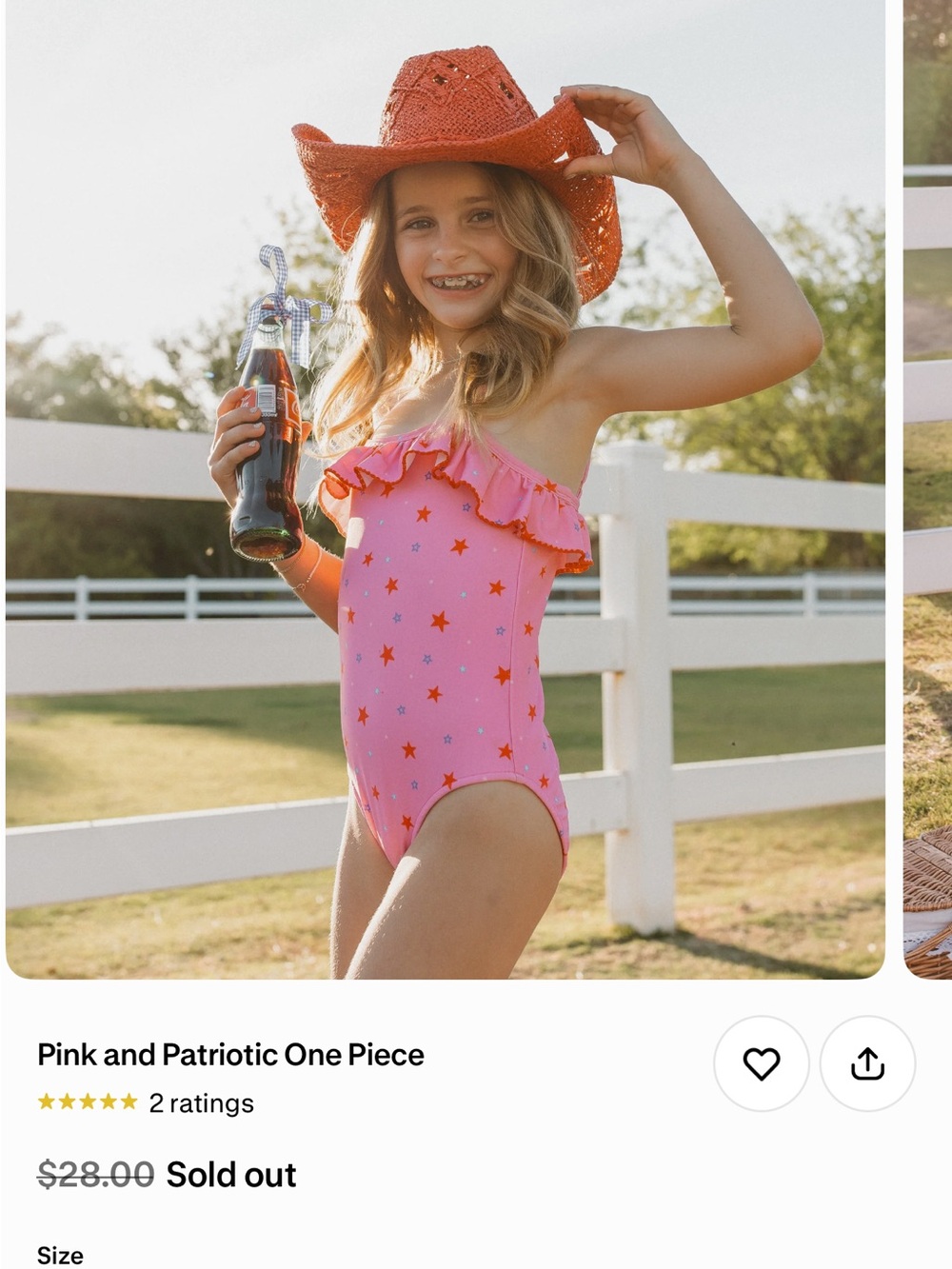 Kids Pink Star Print Ruffle One-Piece Swimsuit